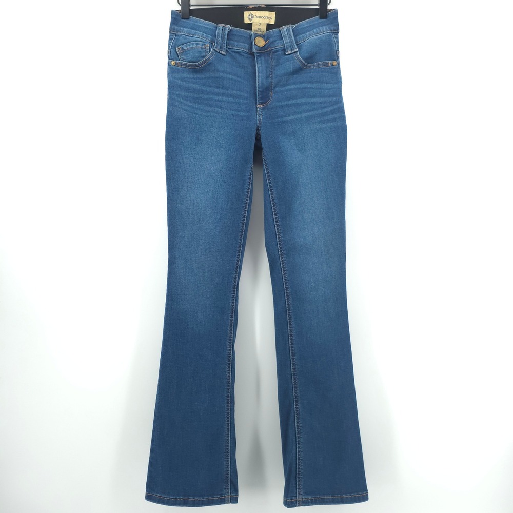 Democracy Ab solution Women Jeans 2 Blue Bootcut B2479KEV2XX Medium Wash Flare